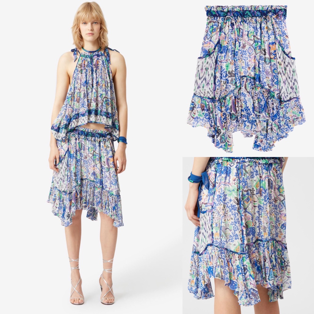 Isabel Marant Viviane Printed Midi Skirt Fr34